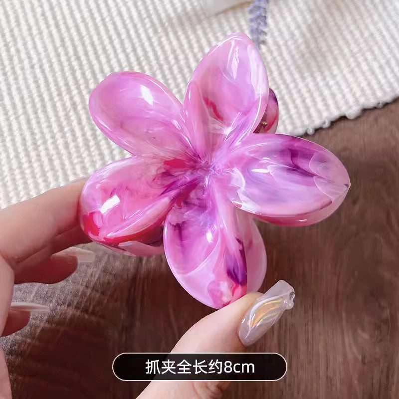 Smudge Resin Flower Updo Grab Clip Hair Claw Hair Accessories Wholesale