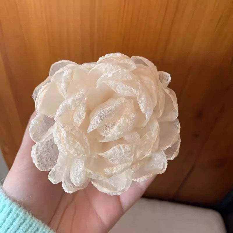 Mesh Simulation Rose Flower Grab Clip Hair Claw Hair Accessories Wholesale