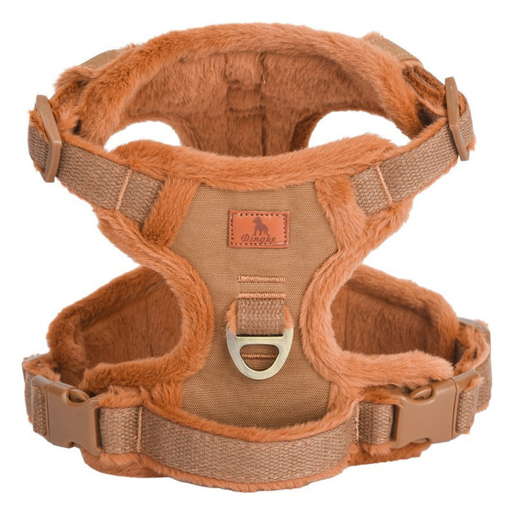 Breathable Thick Velvet Warm Vest Adjustable Pet Dog Harness