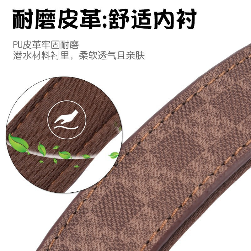 Double-layer Soft Lining Retro Leather Adjustable Pet Dog Collar
