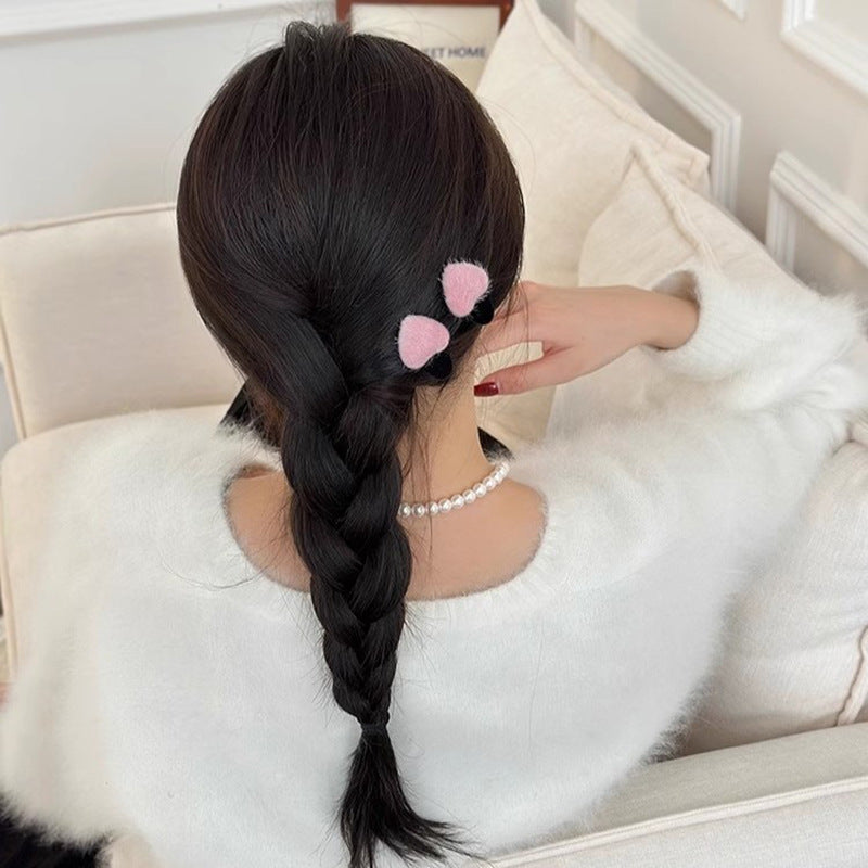 Flocking Heart Bangs Duckbill Clip Hair Clip Hair Accessories Wholesale