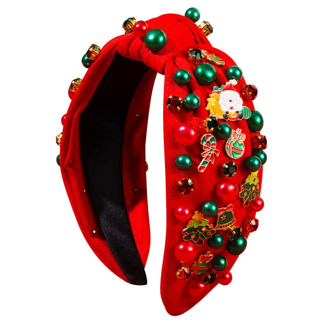 Santa Claus Red Green Beads Christmas Headband Hair Accessories Wholesale