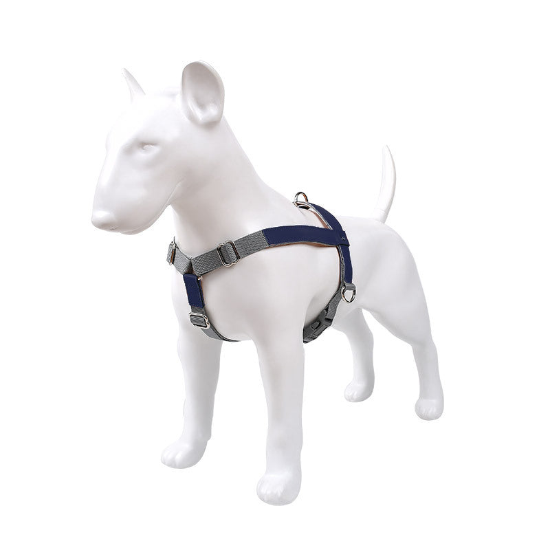 Comfortable Fit Nylon Leather No Choking Pet Harness Leash Set