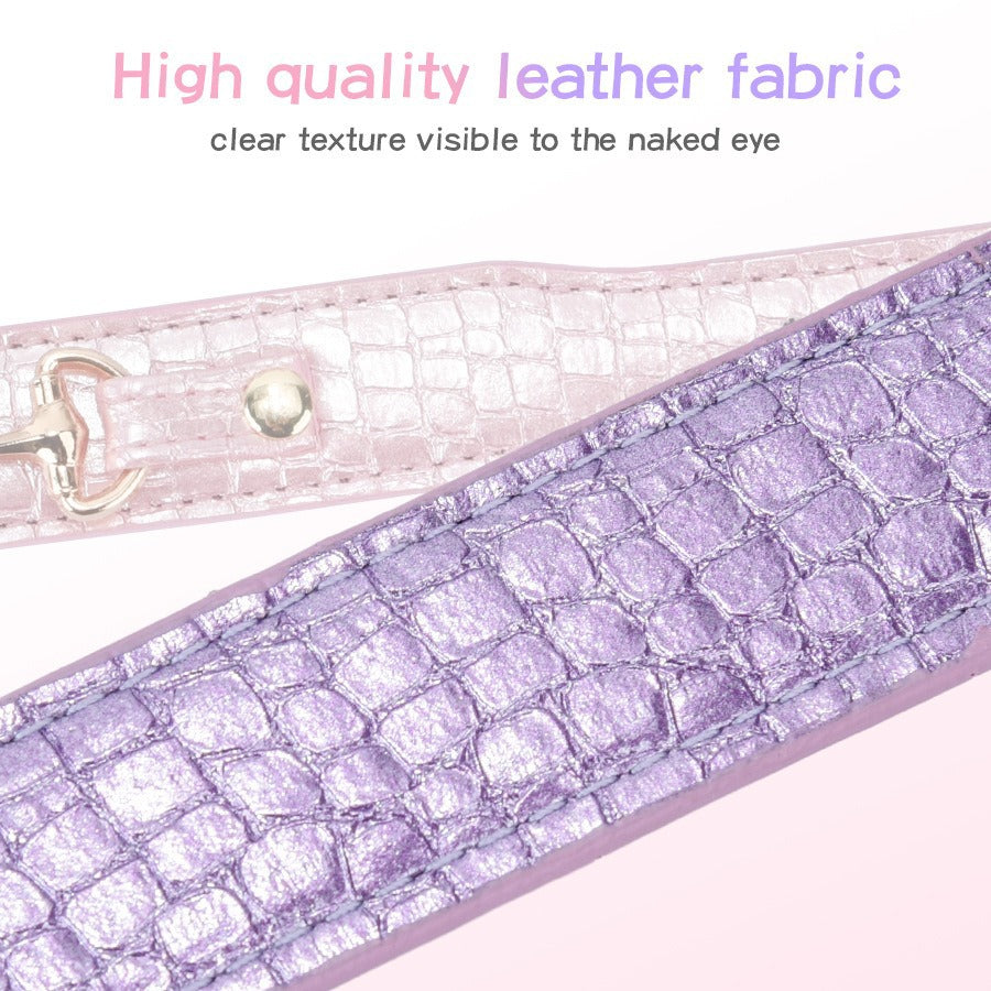 Inlaid Rhinestones Highlight PU Leather Adjustable Pet Dog Collar