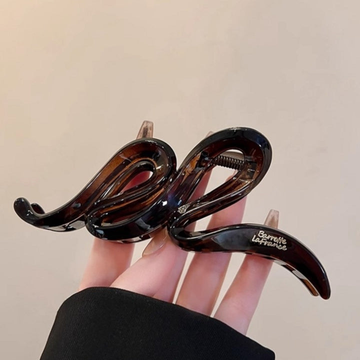 Strip Wave Glossy Resin Hair Claw New Grab Clip Hair Accessories Wholesale