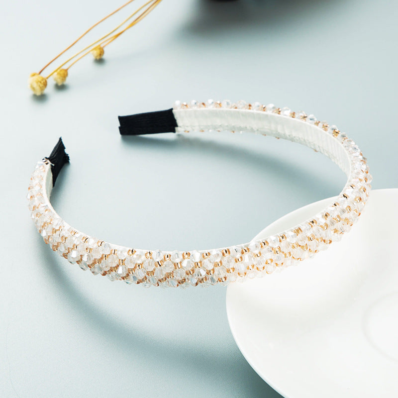 Shiny Full Crystal Handmade Beaded Thin Headband Hair Accessories Wholesale