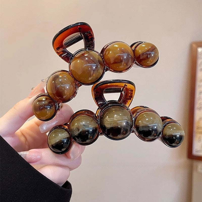 Large Round Beads Resin Grab Clip Hair Claw Hair Accessories Wholesale