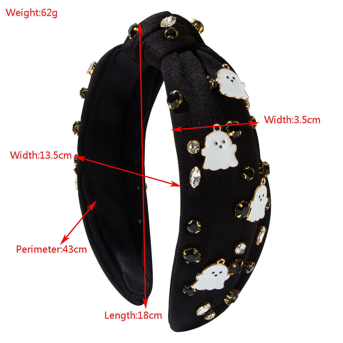 White Ghost Ornaments Halloween Fabric Headband Hair Accessories Wholesale