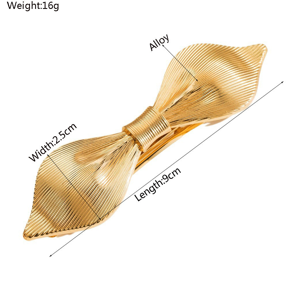 Simple Alloy Bow Spring Ponytail Hair Clip Hair Accessories Wholesale