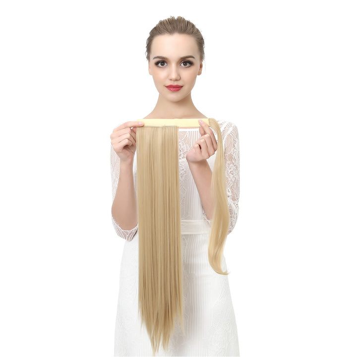 Matte Long Straight Hair Ponytail Wigs Velcro Winding 24inch Hair Extensions