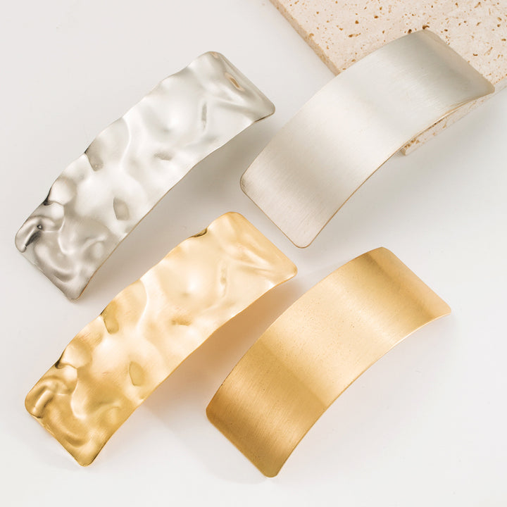 Arc Tile Shaped Alloy Gold Silver Spring Hair Clip Hair Accessories Wholesale