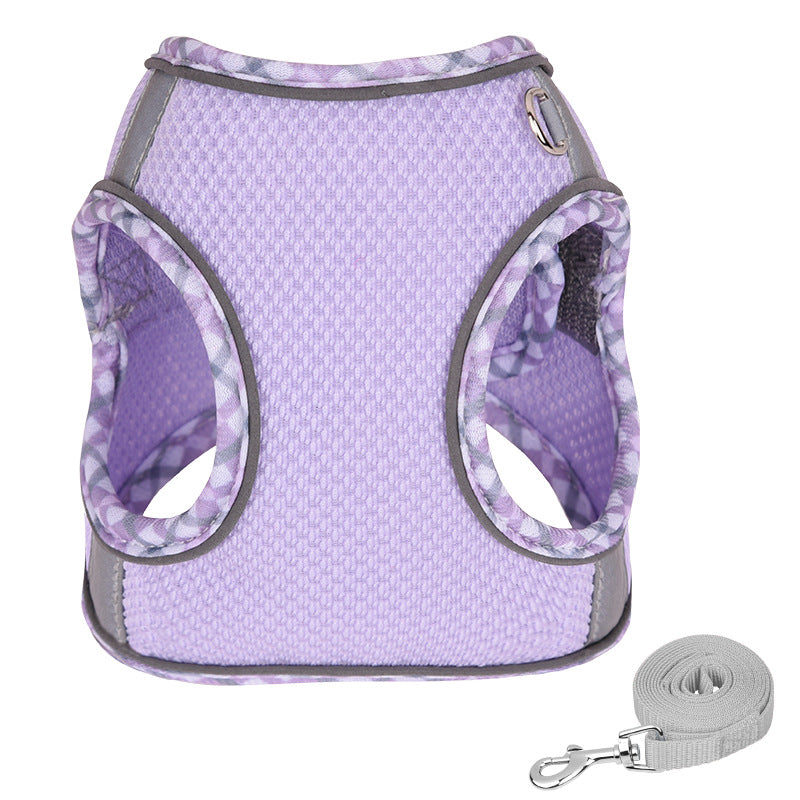 Breathable Mesh Series Reflective Vest Pet Dog Harness Leash Set