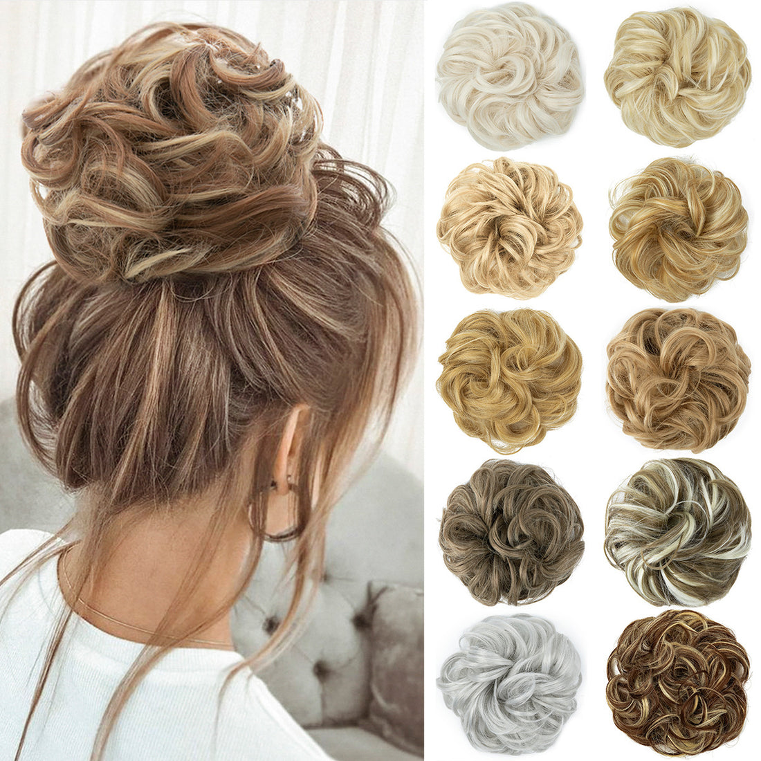 Invisible Fluffy Hair Ball Bun Long Beard Wigs Hair Extensions Wholesale