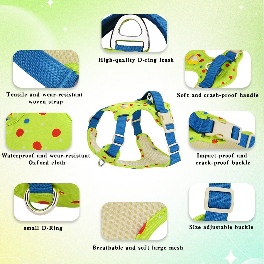 Back Straps Reflective Vest Adjustable Anti-Choke Pet Dog Harness