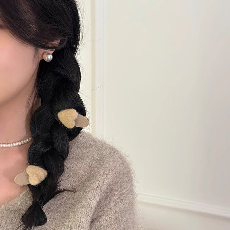 Flocking Heart Bangs Duckbill Clip Hair Clip Hair Accessories Wholesale