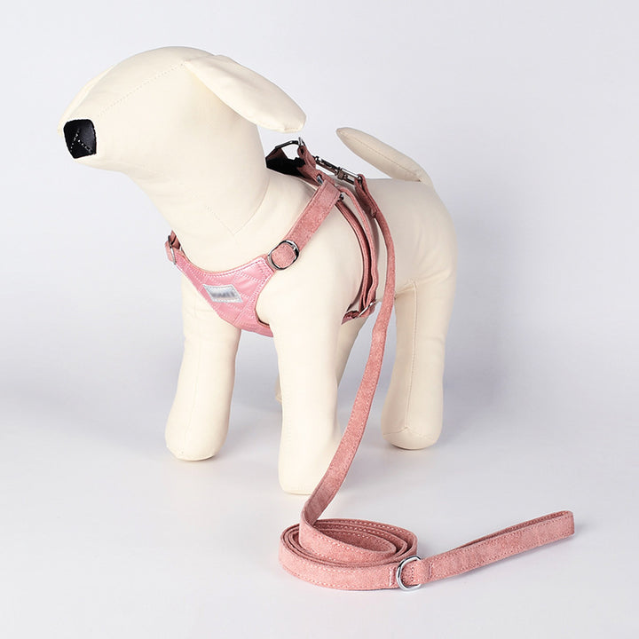 Light Comfort Dazzle Fabric Anti-Choke Pet Harness Leash Set