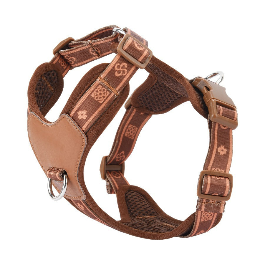 Breathable Fabric Leather Shock Absorption Vest Pet Dog Harness