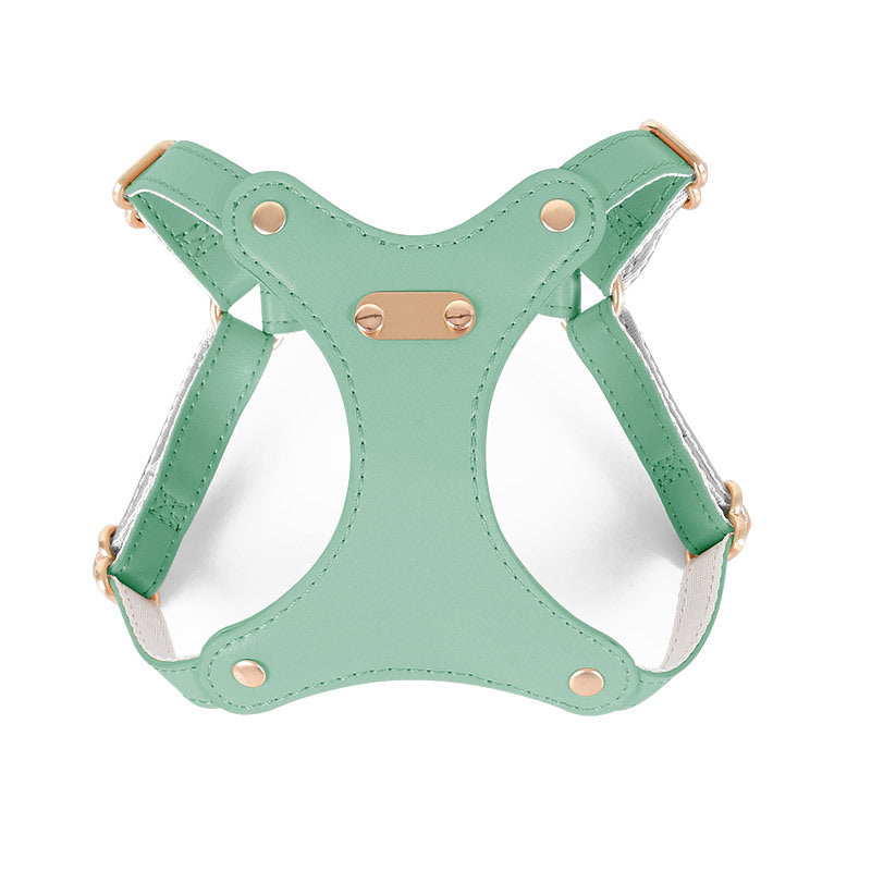 Waterproof Soft Leather Comfortable Fit Pet Cat Harness Leash Set
