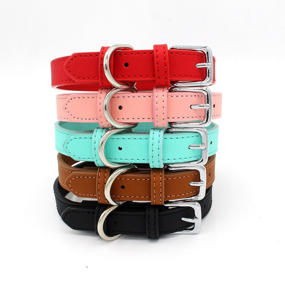 Fashion Multicolor PU Leather Adjustable Belt Pet Dog Cat Collar