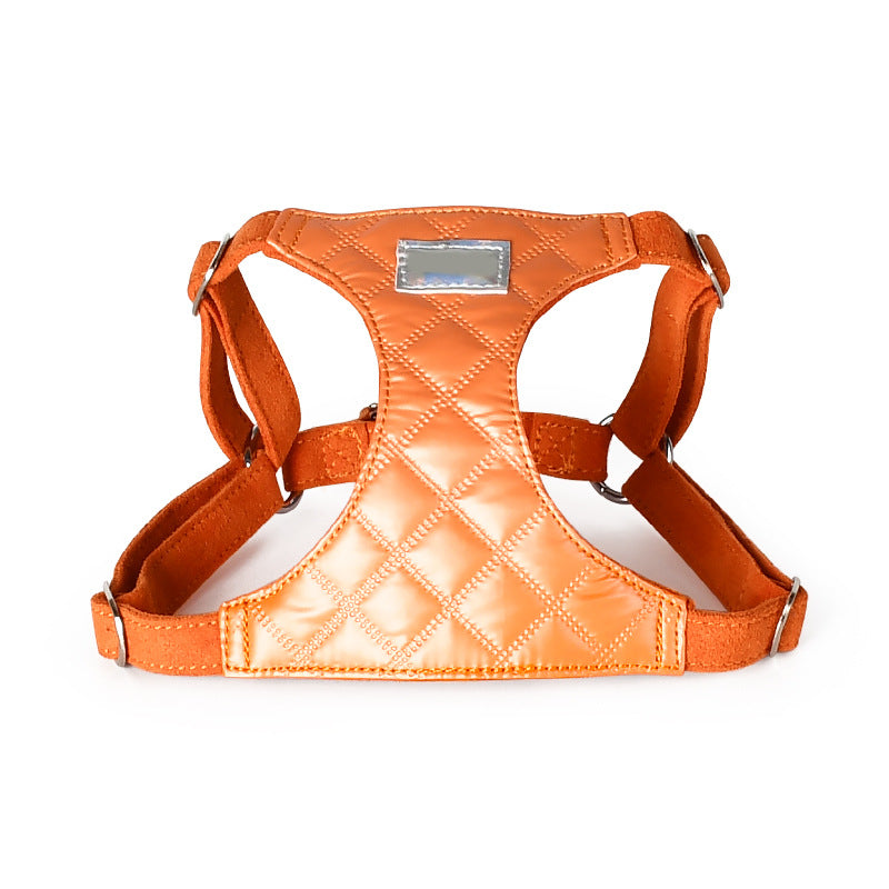 Light Comfort Dazzle Fabric Anti-Choke Pet Harness Leash Set