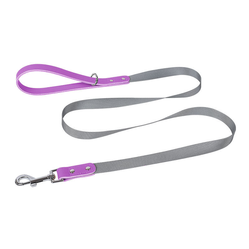 Comfortable Fit Nylon Leather No Choking Pet Harness Leash Set
