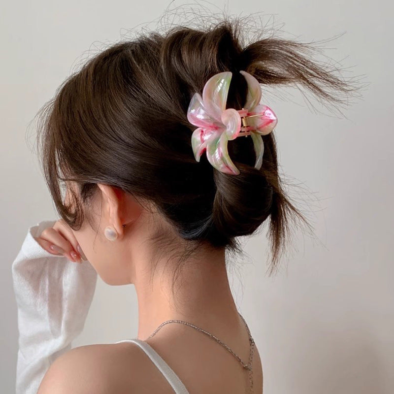 Smudge Resin Flower Updo Grab Clip Hair Claw Hair Accessories Wholesale