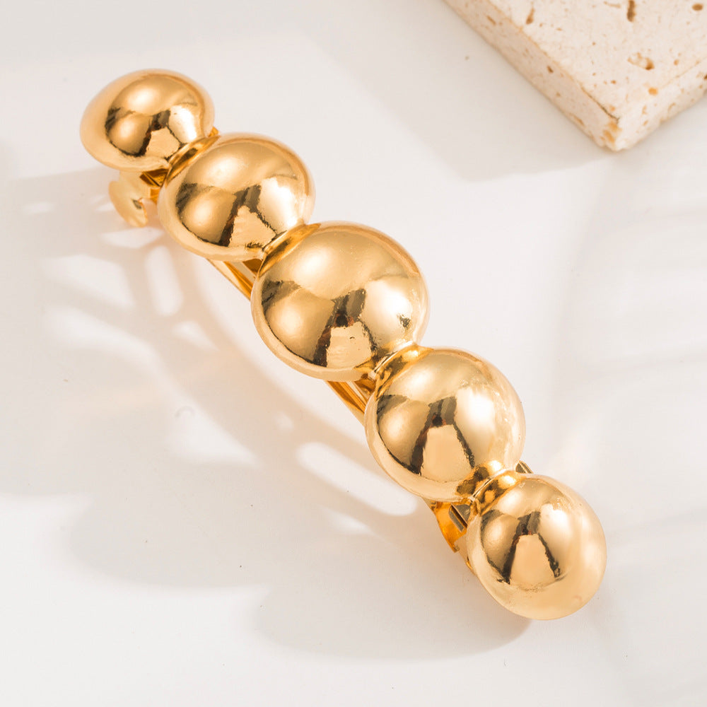 Thread and Beads Glossy Alloy Spring Hair Clip Hair Accessories Wholesale
