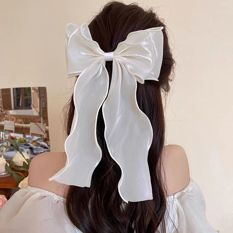 Mesh Bow Streamer Spring Clip Hair Clip Hair Accessories Wholesale
