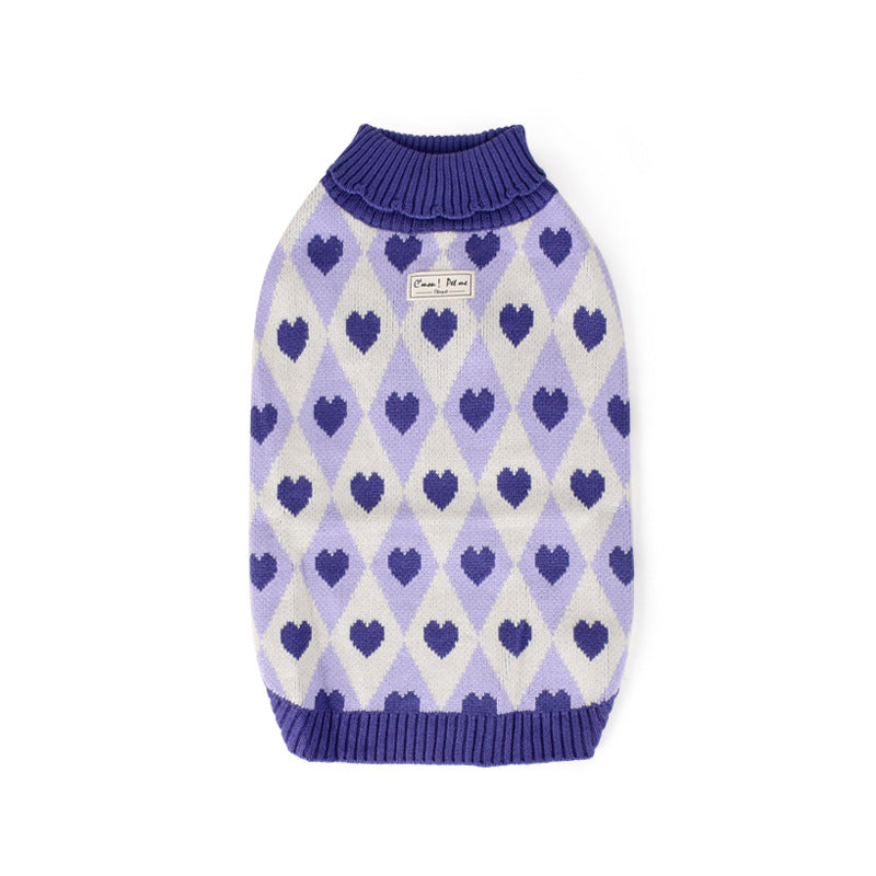 Heart Warm Vest Turtleneck Sweater Small Dog Pet Clothes Apparel