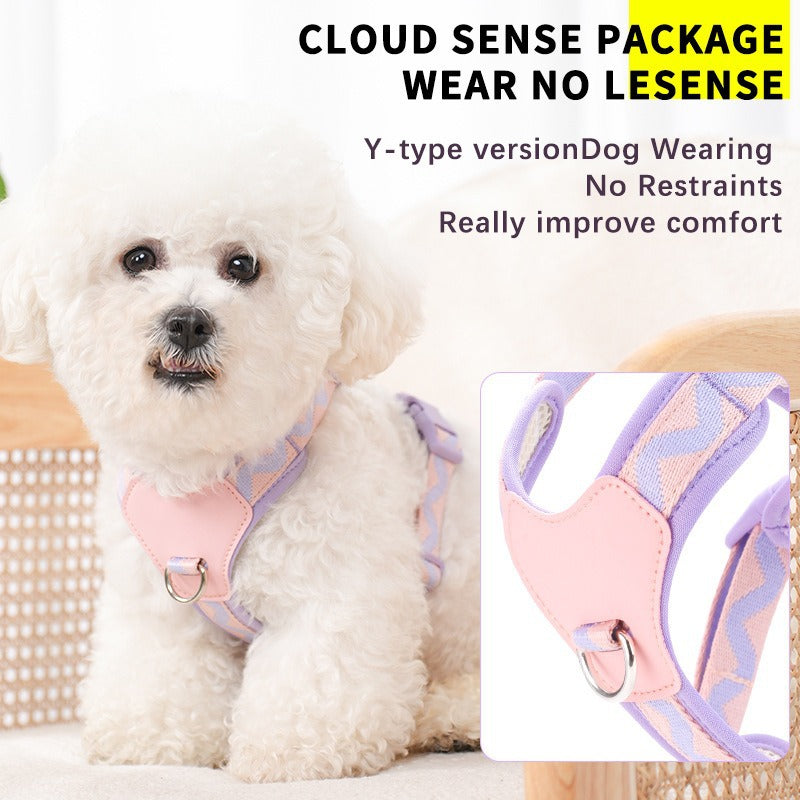 Breathable Mesh Leather Shock Absorption Vest Pet Dog Harness