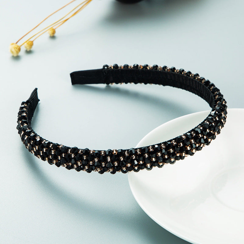 Shiny Full Crystal Handmade Beaded Thin Headband Hair Accessories Wholesale