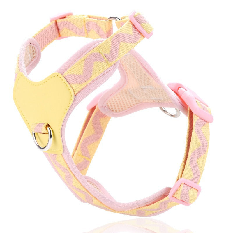 Breathable Mesh Leather Shock Absorption Vest Pet Dog Harness