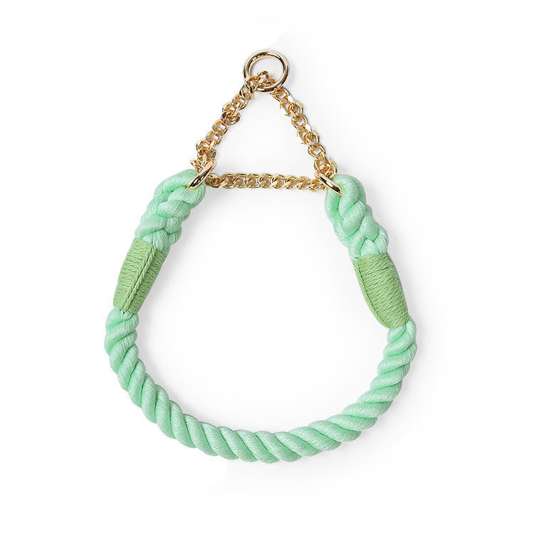 Woven Cotton Rope Close-fitting Short Anti-Pull Leash Collar Set