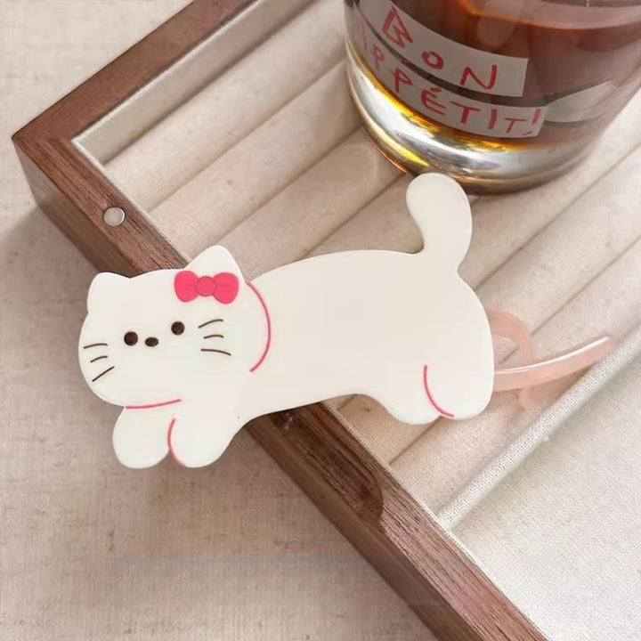 Cartoon Cat Dog Resin Ponytail Twist Hair Clip Hair Accessories Wholesale