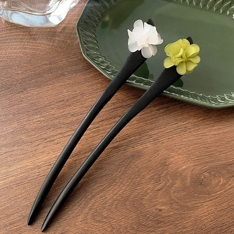 Retro Resin Flower Chinese Updo Wood Hairpin Hair Accessories Wholesale