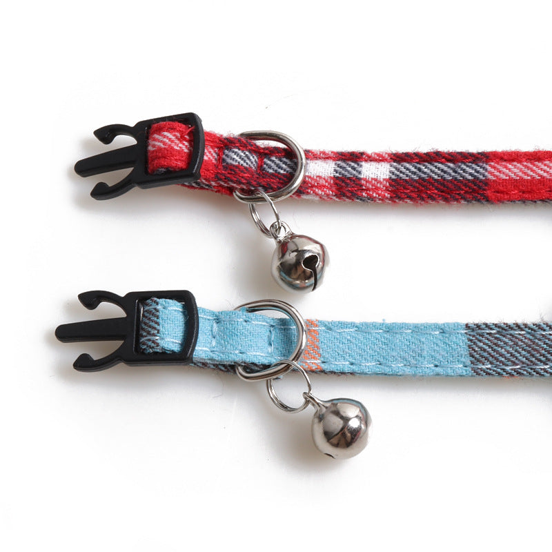 Plaid Birthday Triangle Towel Cotton Pet Saliva Bib Bow Collar