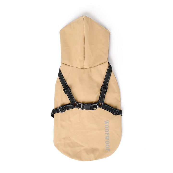 Reflective Strap Windproof Warm Waterproof Pet Raincoat Apparel