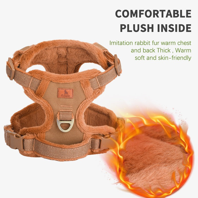 Breathable Thick Velvet Warm Vest Adjustable Pet Dog Harness