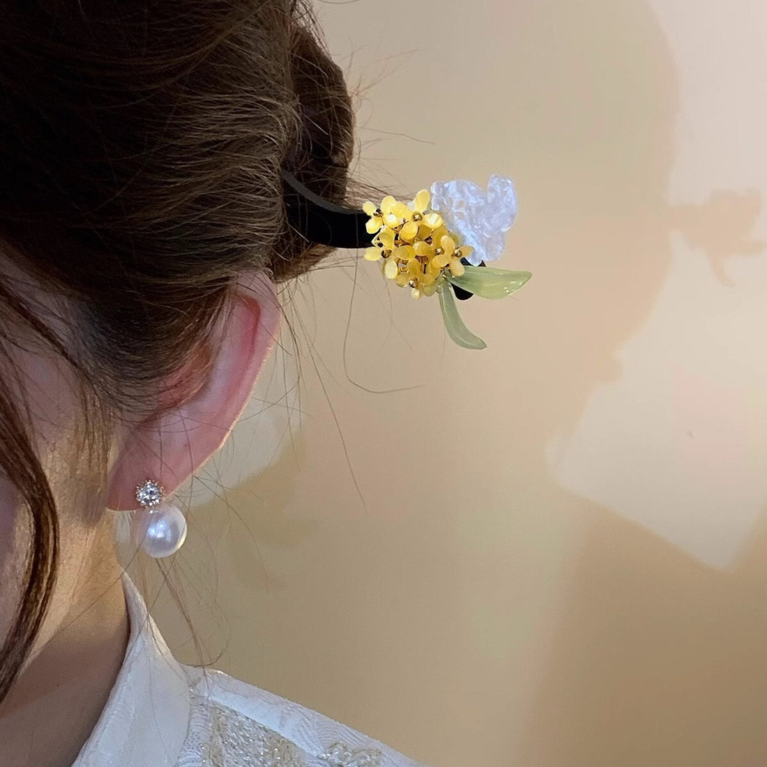 Acrylic Osmanthus Jade Rabbit Wooden Hairpin Hair Accessories Wholesale