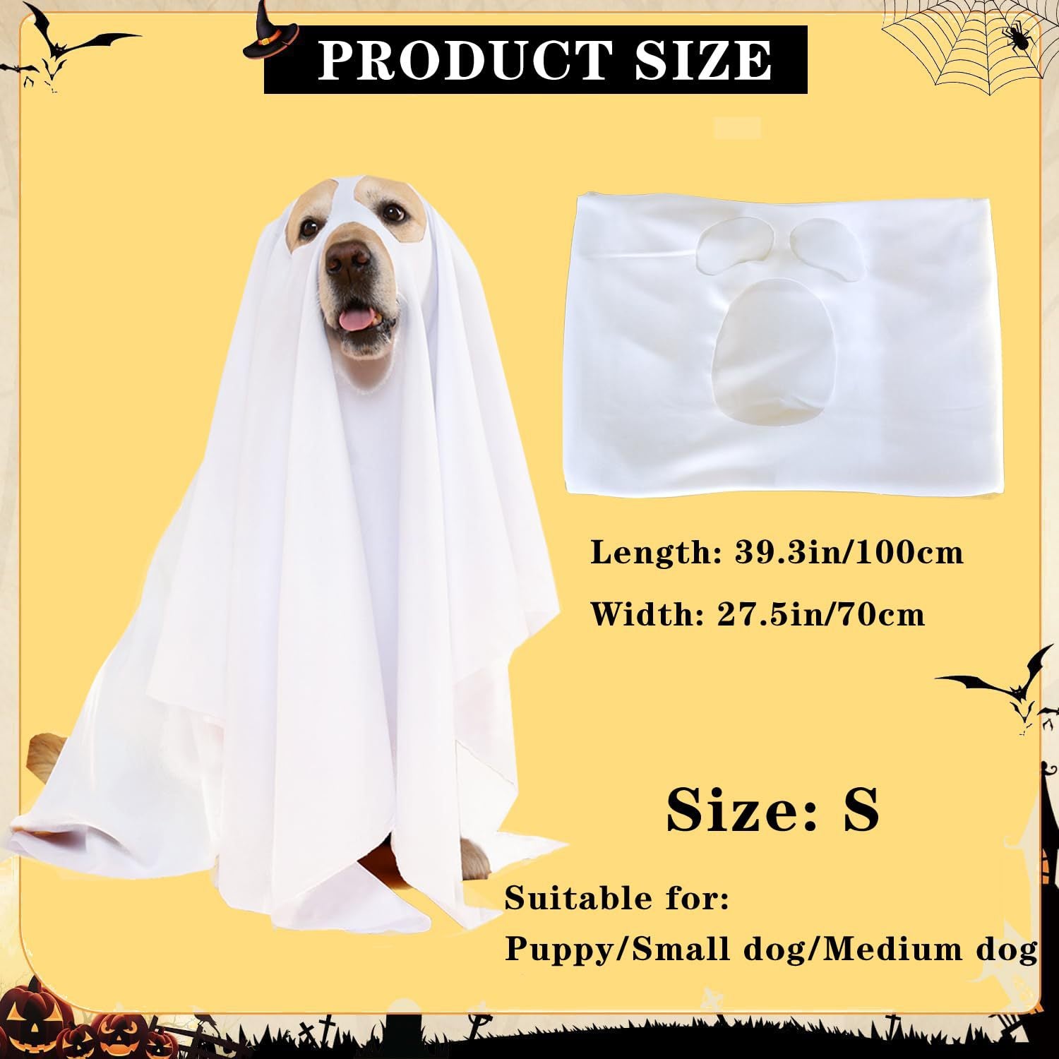 Halloween Party Ghost Costume Props Pet Clothing Cape Apparel