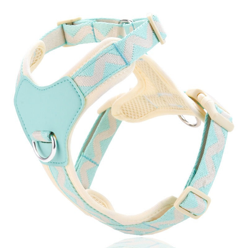 Breathable Mesh Leather Shock Absorption Vest Pet Dog Harness