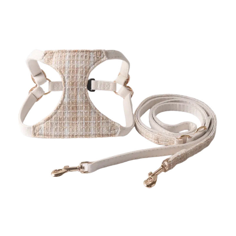 Breathable Mesh Fabric Pet Dog No Choking Harness Leash Set
