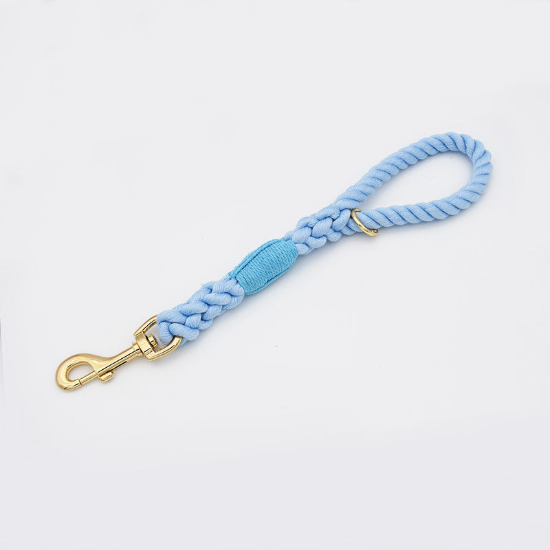 Woven Cotton Rope Close-fitting Short Anti-Pull Leash Collar Set