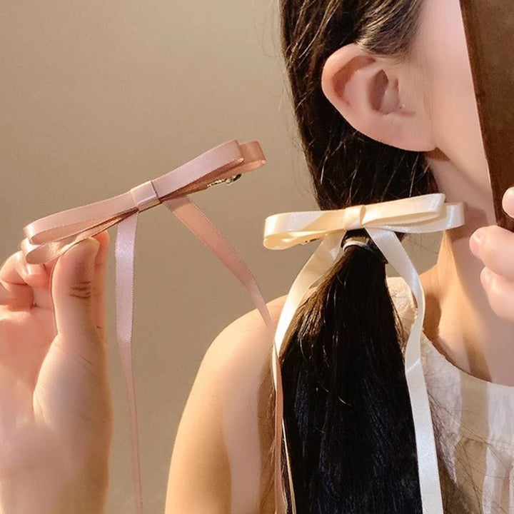 Cute Pink Bow Streamer Spring Hair Clip Hair Accessories Wholesale