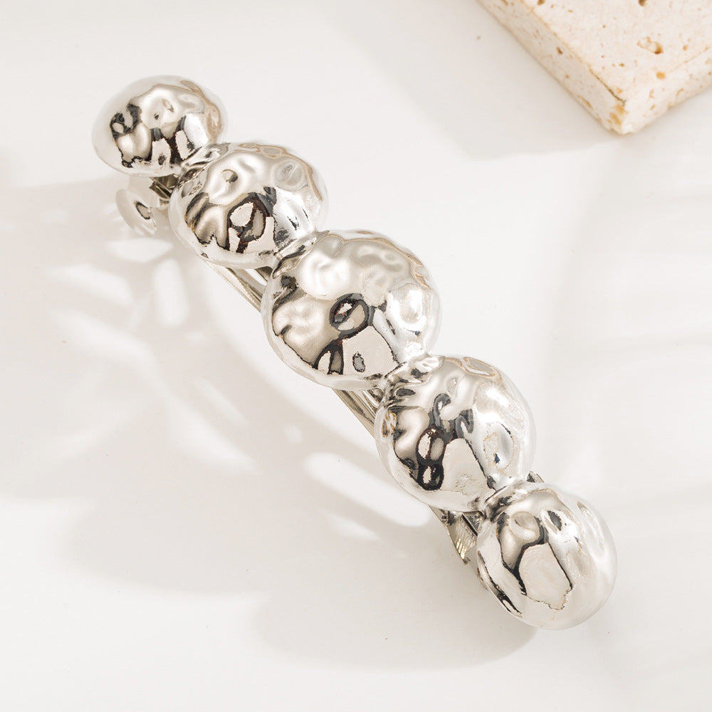 Thread and Beads Glossy Alloy Spring Hair Clip Hair Accessories Wholesale