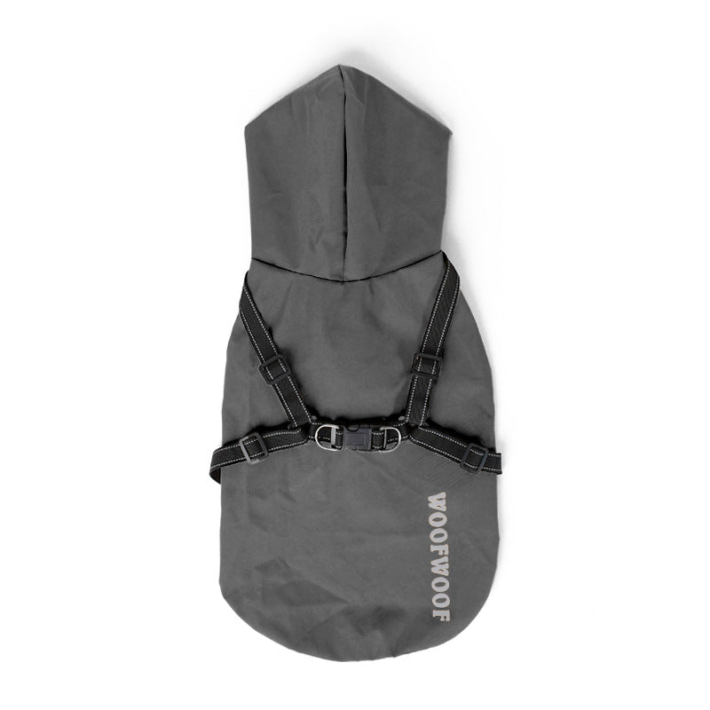 Reflective Strap Windproof Warm Waterproof Pet Raincoat Apparel
