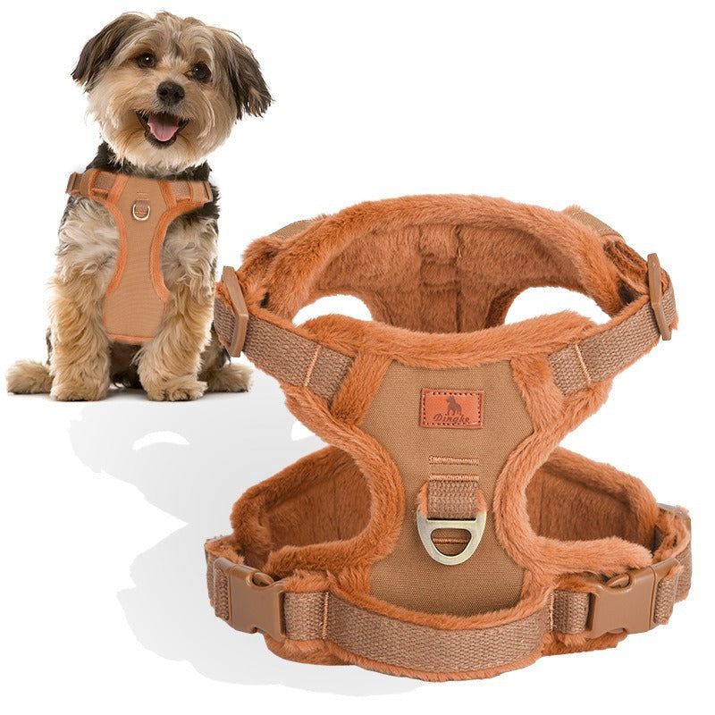 Breathable Thick Velvet Warm Vest Adjustable Pet Dog Harness