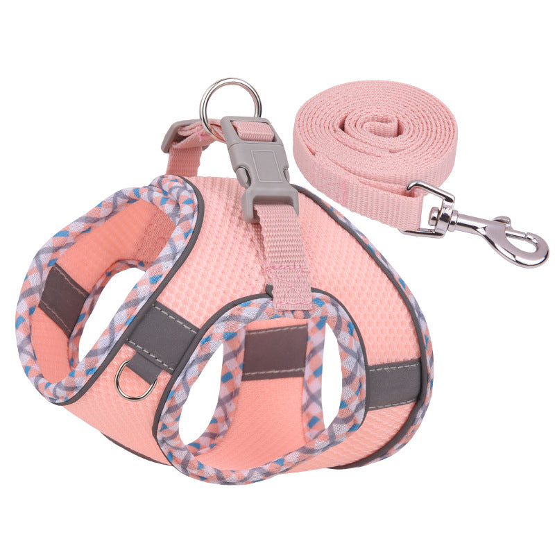 Breathable Mesh Series Reflective Vest Pet Dog Harness Leash Set