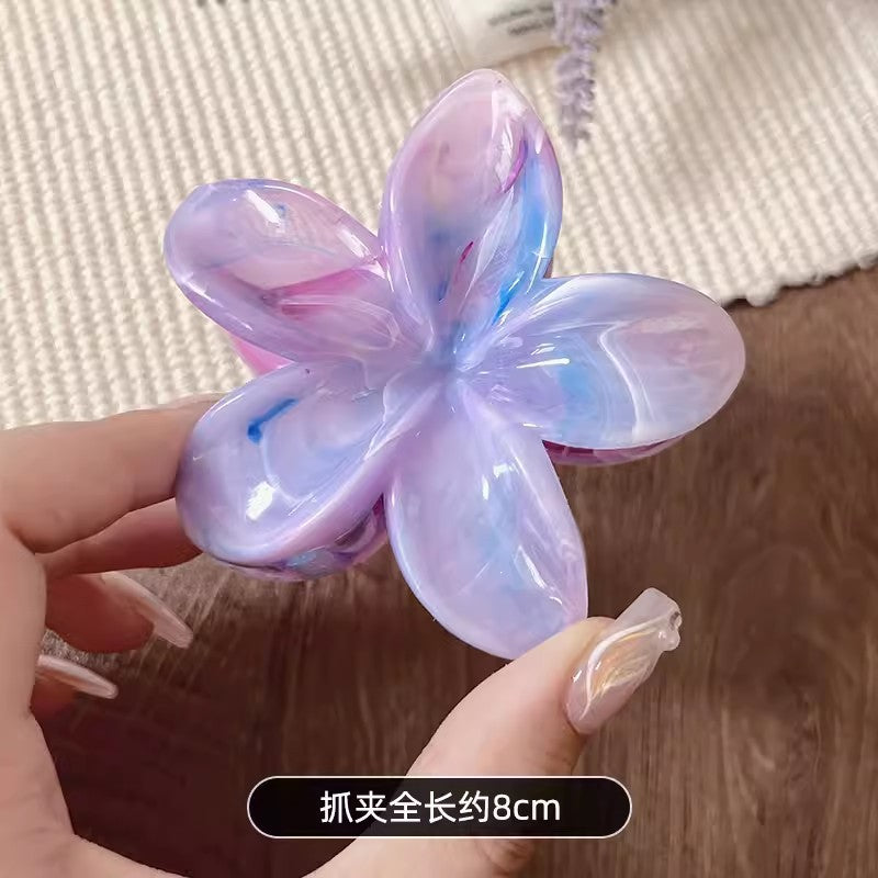 Smudge Resin Flower Updo Grab Clip Hair Claw Hair Accessories Wholesale