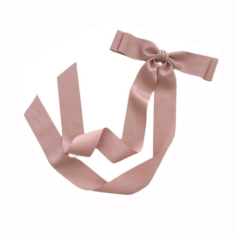 Pink Fabric Streamer Bow Spring Hair Clip Hair Accessories Wholesale
